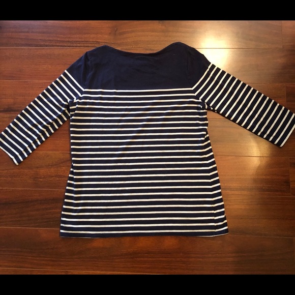 Merona Striped Quarter Length Top - Picture 2 of 4